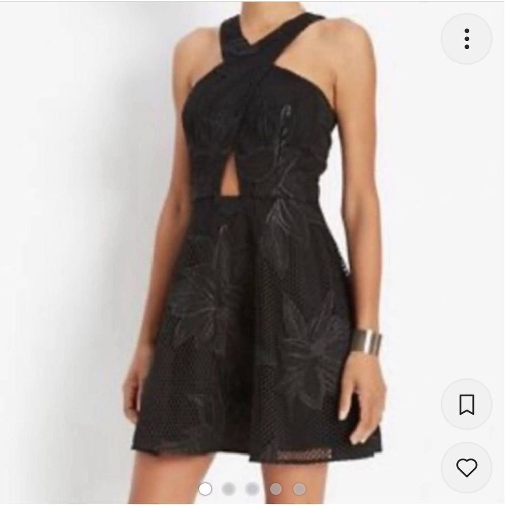 Jay Godfrey for intermix nwt black halter cutout skater dress size 0